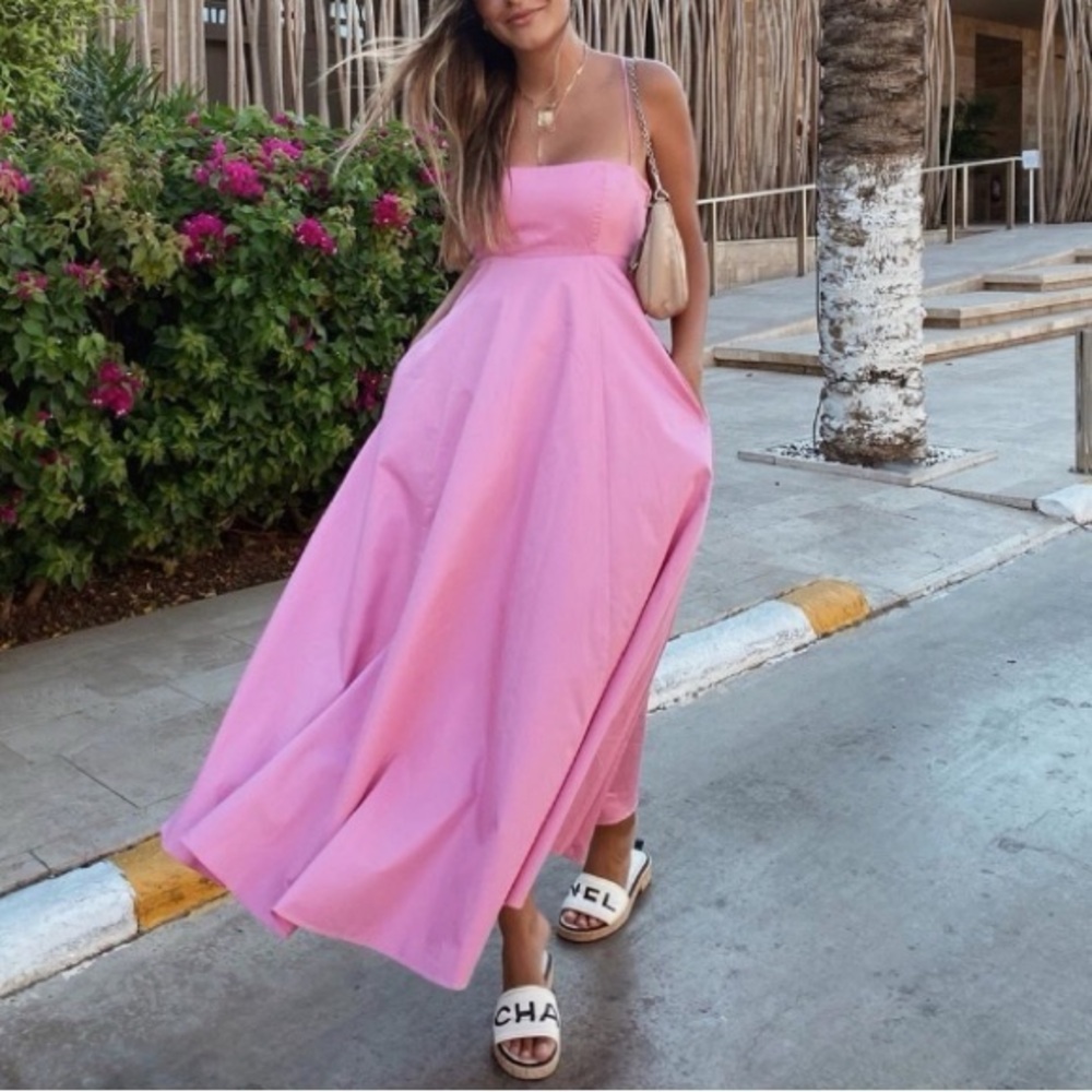 Zara Pink Strapless Maxi Dress
